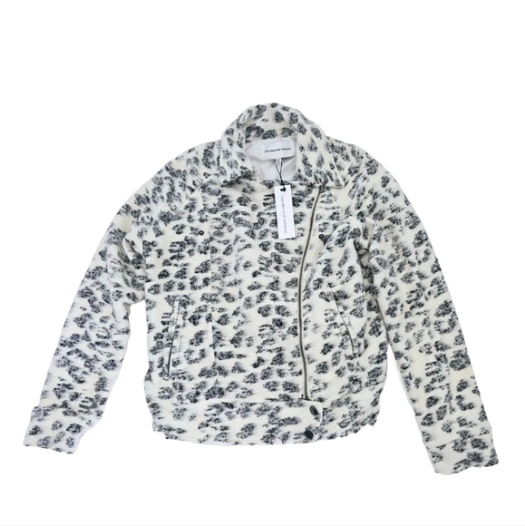 NWT Cupcakes And Cashmere Moto-Styled Knit Bracken Jacket Animal Print Medium - Picture 3 of 8